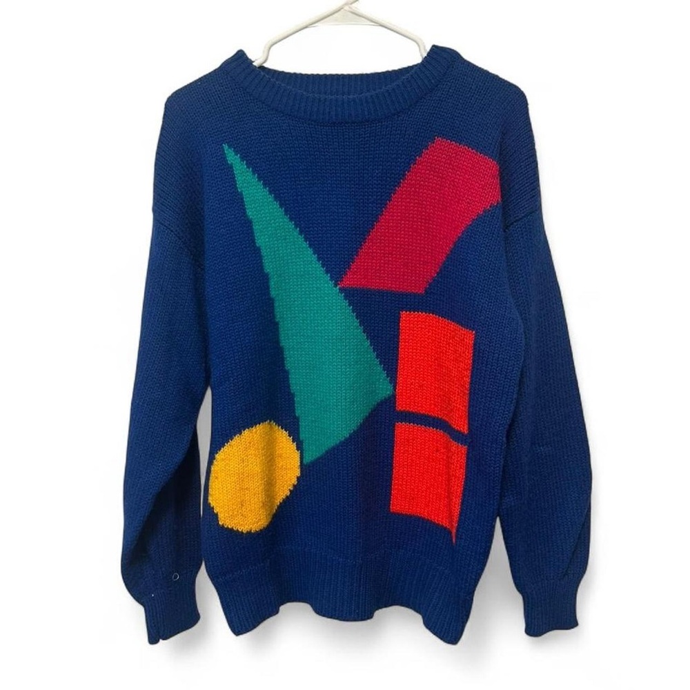 Brian MacNeil Funky Blue Vintage Sweater Size Large